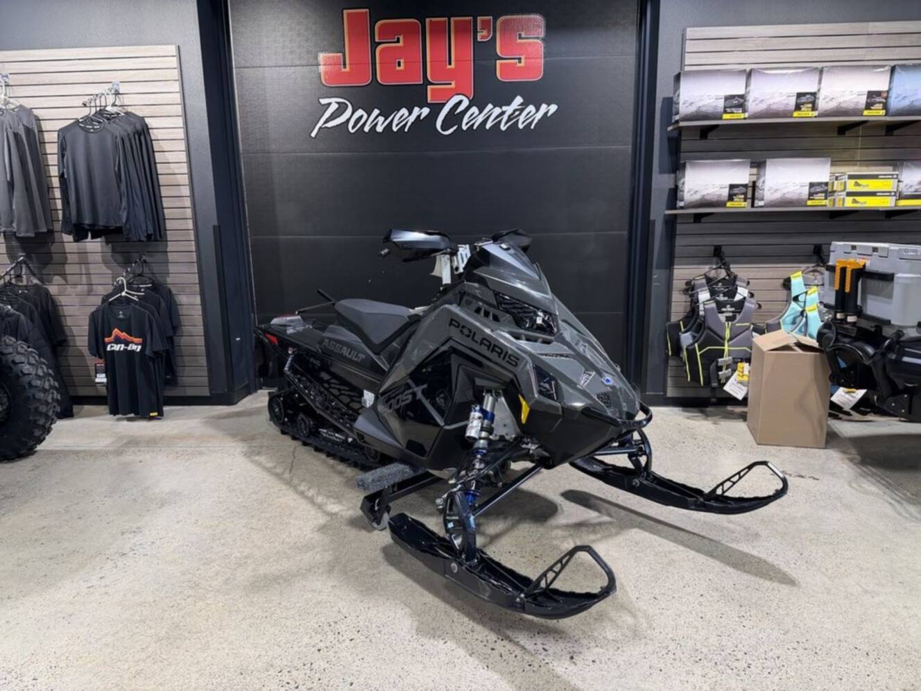 A photo of this 2025 Polaris® Boost Switchback Assault 146 Shadow Gray / Gloss Black