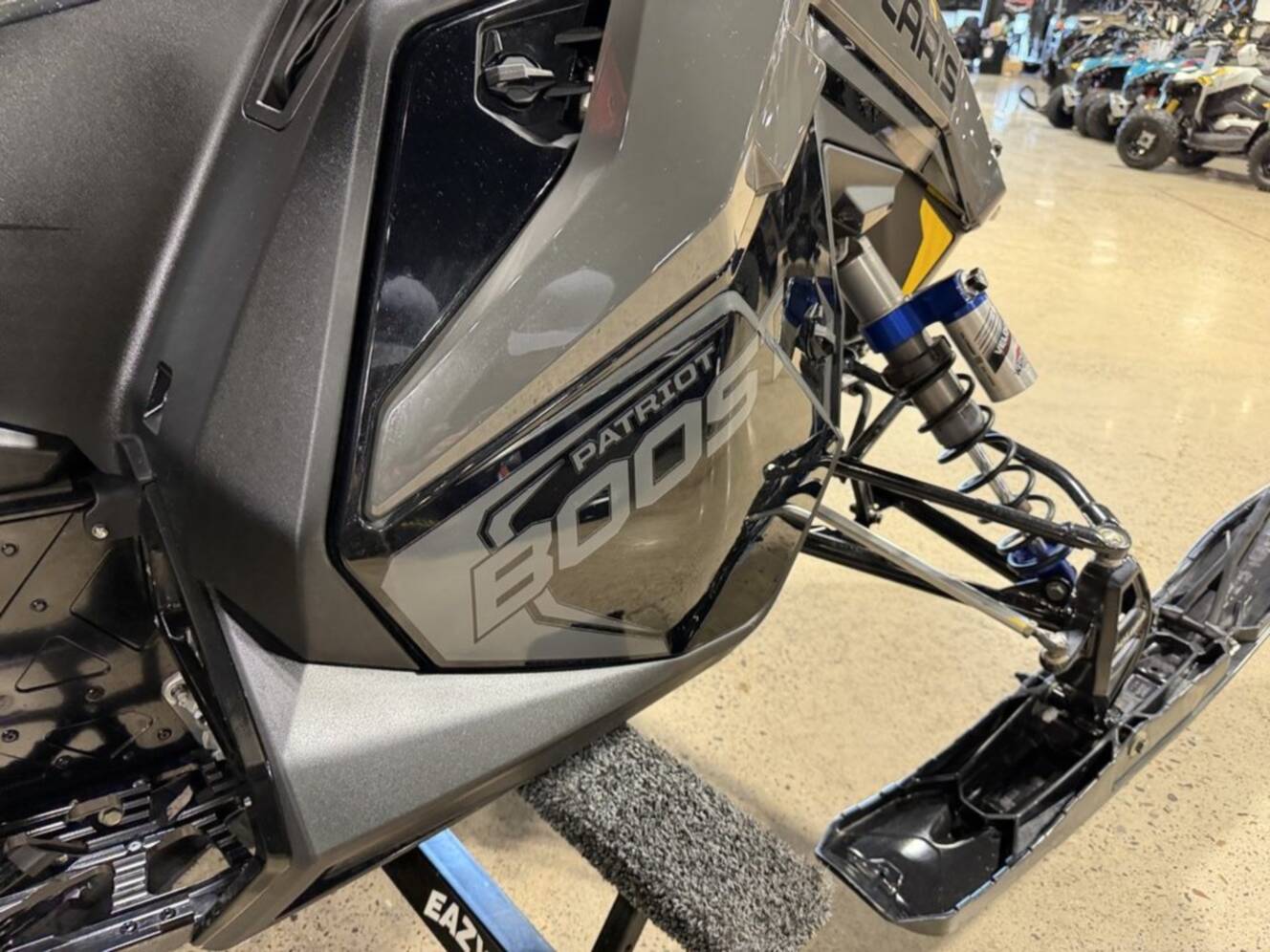 A photo of this 2025 Polaris® Boost Switchback Assault 146 Shadow Gray / Gloss Black