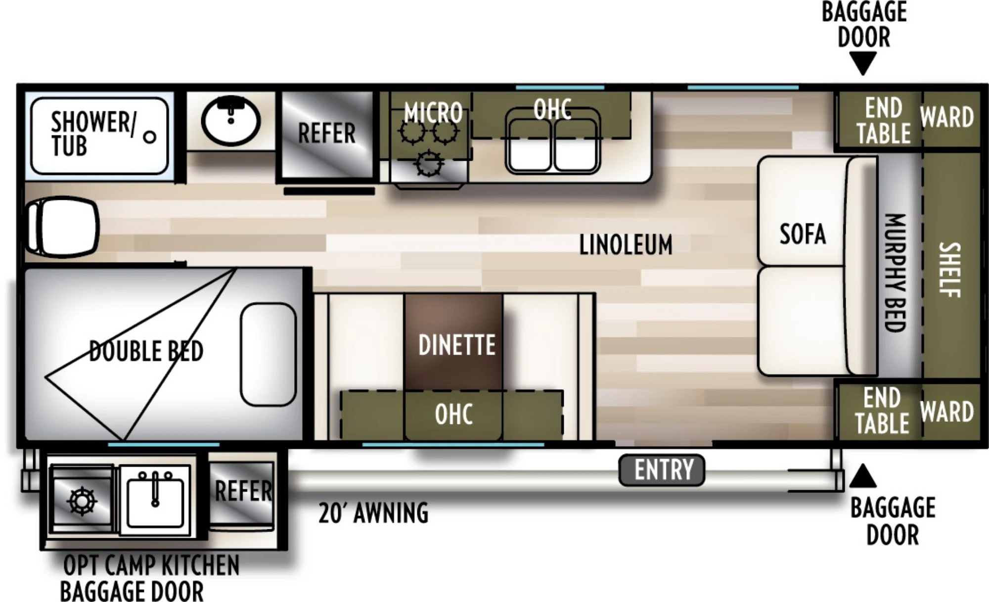A photo of this 2020 Forest River WILDWOOD X-LITE 19DBXL