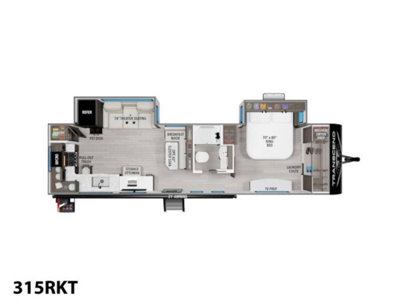 A photo of this 2026 Grand Design Transcend 315RKT