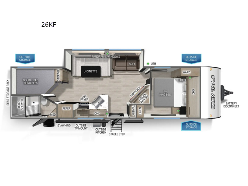 2027 Forest River Rv Cherokee Grey Wolf 26KF in franklin TN