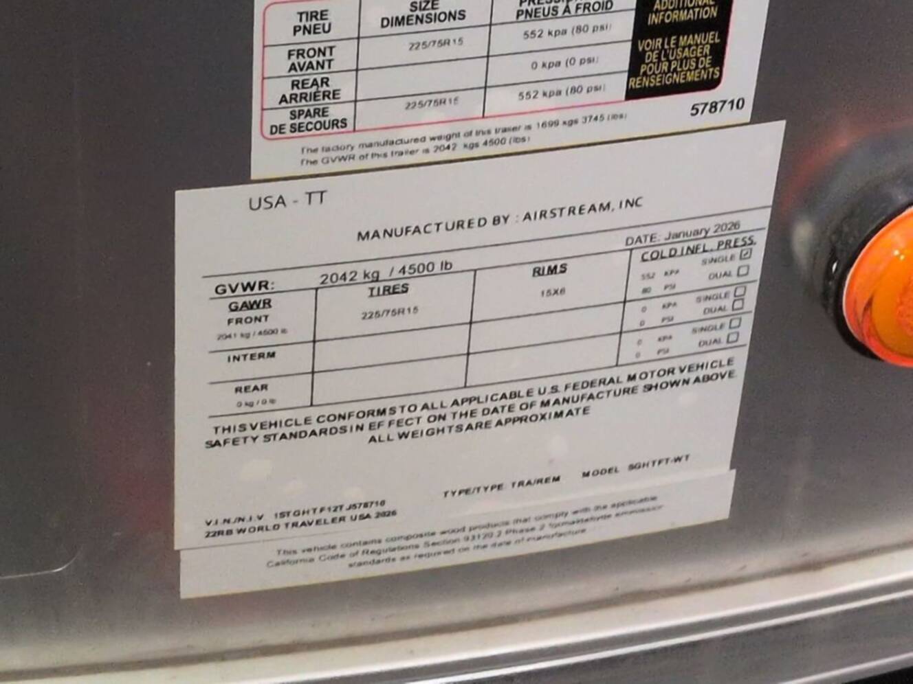 A photo of this 2026 Airstream World Traveler 22RB