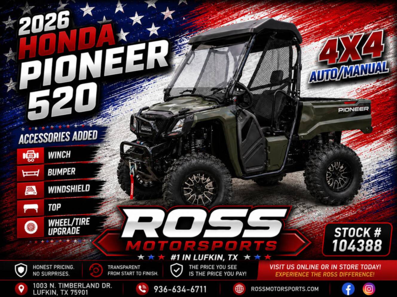 A photo of this 2026 Honda® Pioneer 520