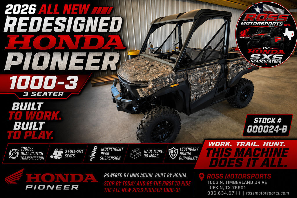 2026 Honda® Pioneer 1000 Deluxe TrueTimber atera camo UTV/Utility ATV