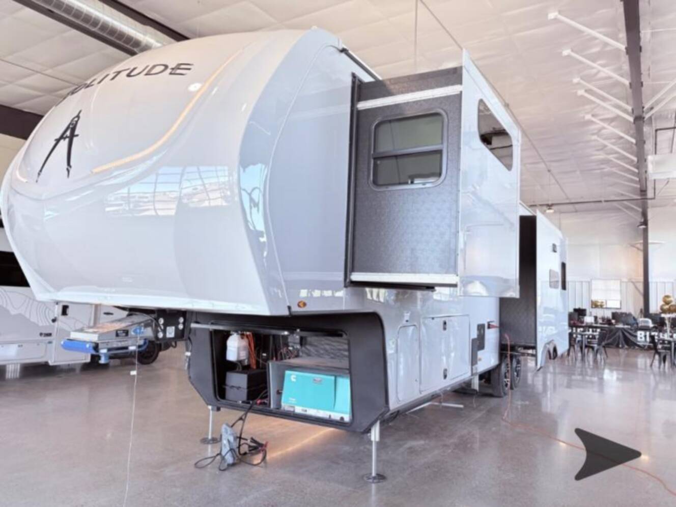 A photo of this 2026 Grand Design Solitude 370DV FULL BODY PAINT - SMOKE