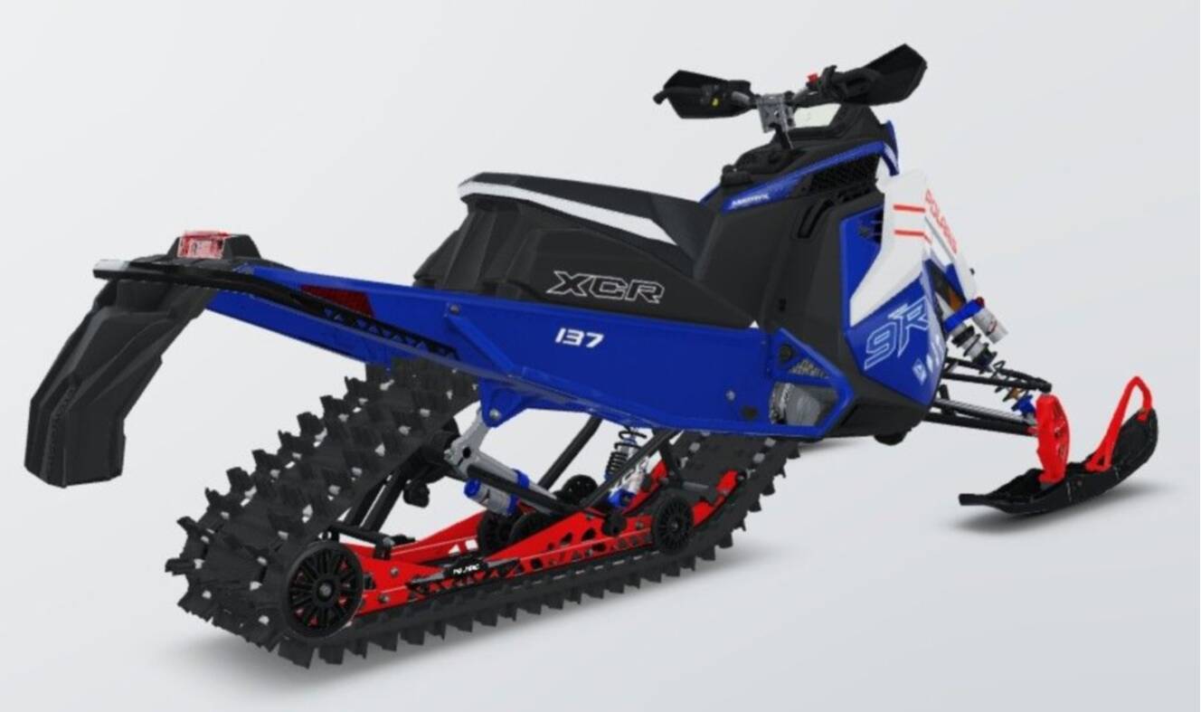 A photo of this 2027 Polaris® Patriot 9R INDY XCR 137 Polaris Blue Metallic / White L