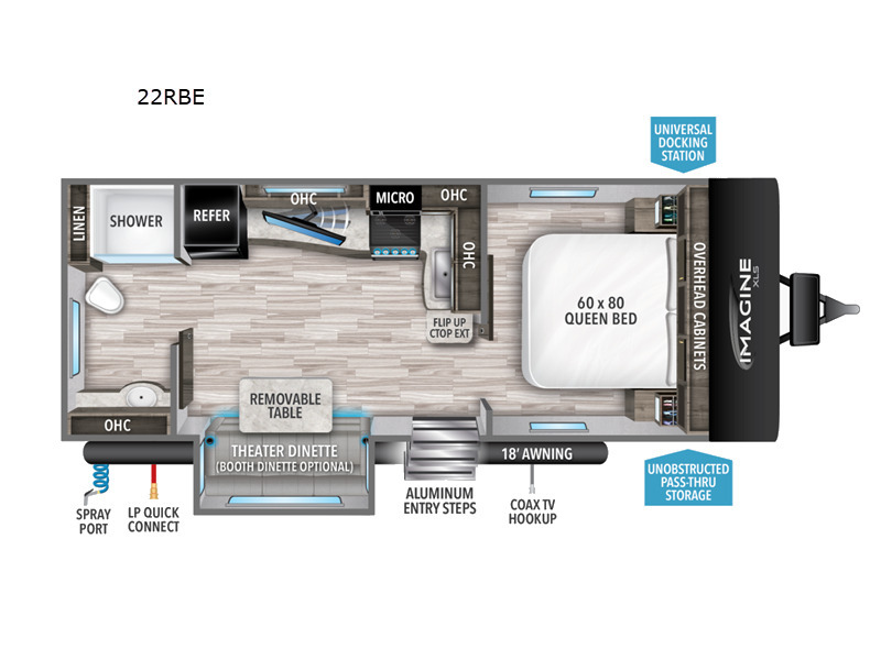 A photo of this 2022 Grand Design Imagine XLS 22RBE