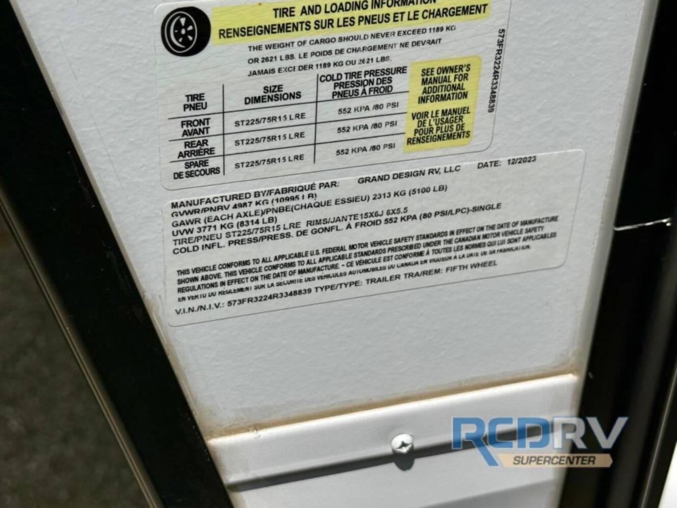 A photo of this 2024 Grand Design Reflection 100 Series 28RL