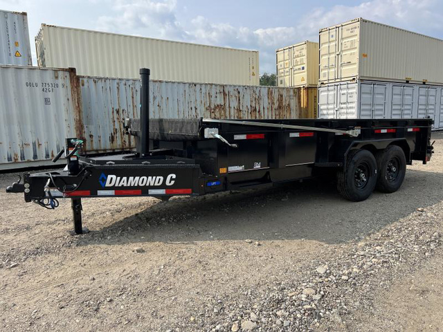 2025 DIAMOND C 7X16 15K Powder Coated Dump Trailer W/24" High Sid in Turner, ME
