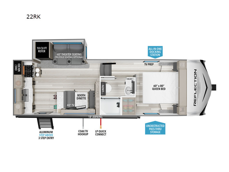 A photo of this 2024 Grand Design Reflection 100 Series 22RK