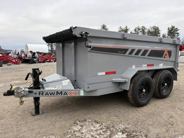 2026 RAWMAXX 5X10 10K Powder Coated Dump Trailer W/ 32 Sides, in Turner, ME