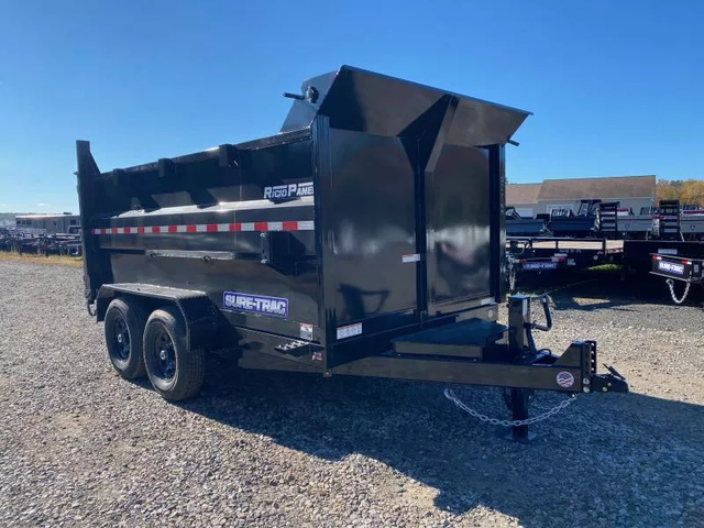 2026 SURE-TRAC 7X12 Powder Coated 14K Scissor Lift High Side Dump in Turner, ME