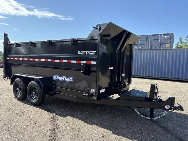 2026 SURE-TRAC 7X14 Powder Coated 14K Low Profile Dump Trailer W/ in Turner, ME