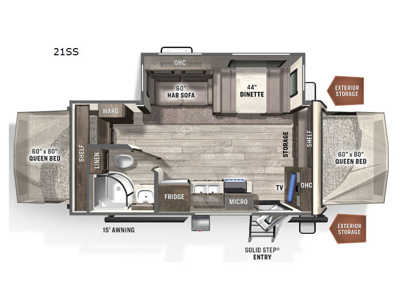 2022 Forest River Rv Rockwood Roo 21SS in orange TX