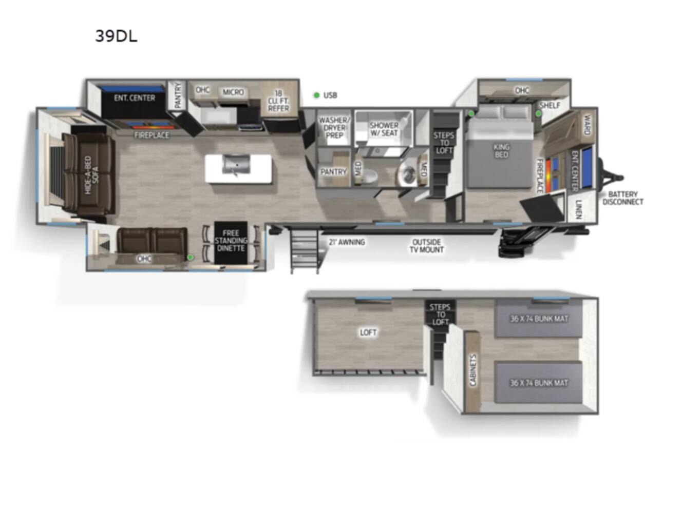 A photo of this 2027 Forest River Rv Cherokee Timberwolf 39DL