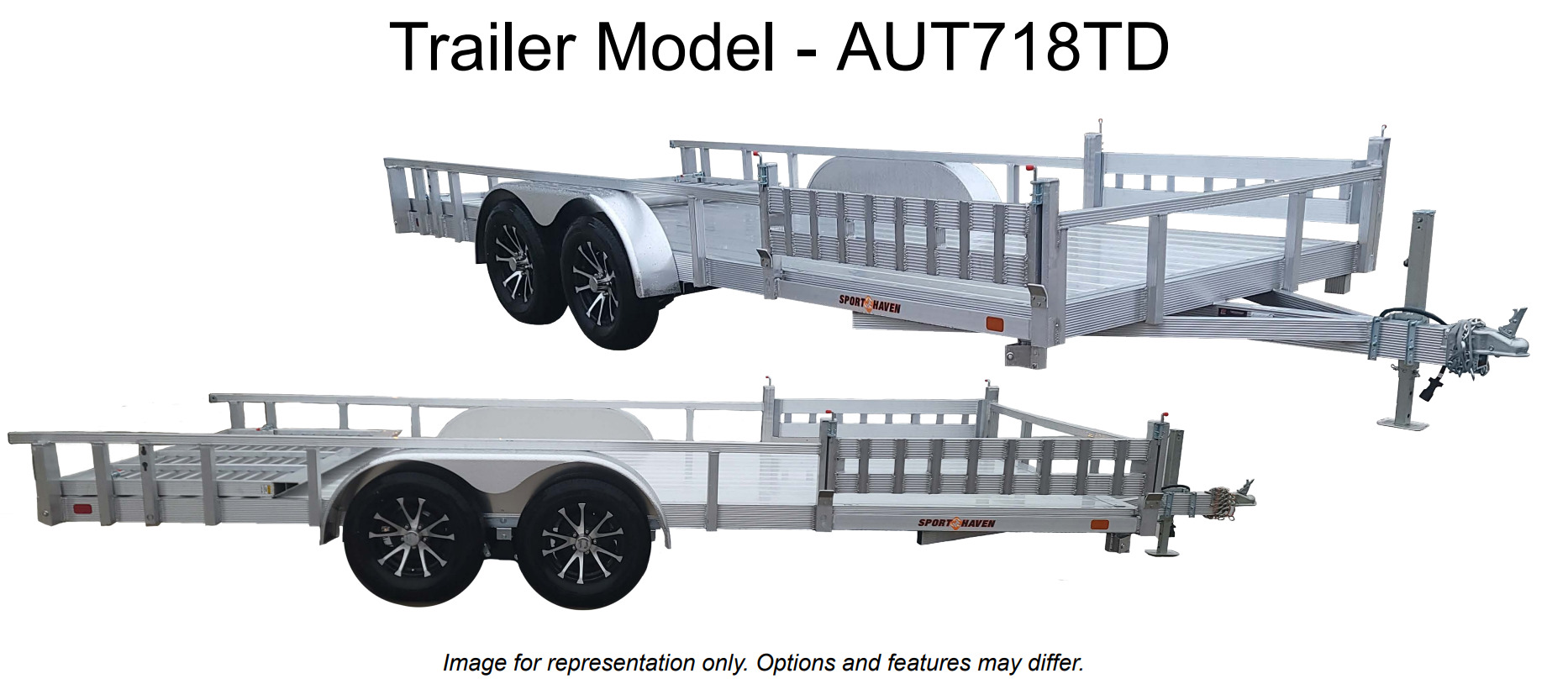 2025 Sporthaven Trailers 7x18 Tandem Deluxe w/ Lateral Aluminum Utility in versailles IN