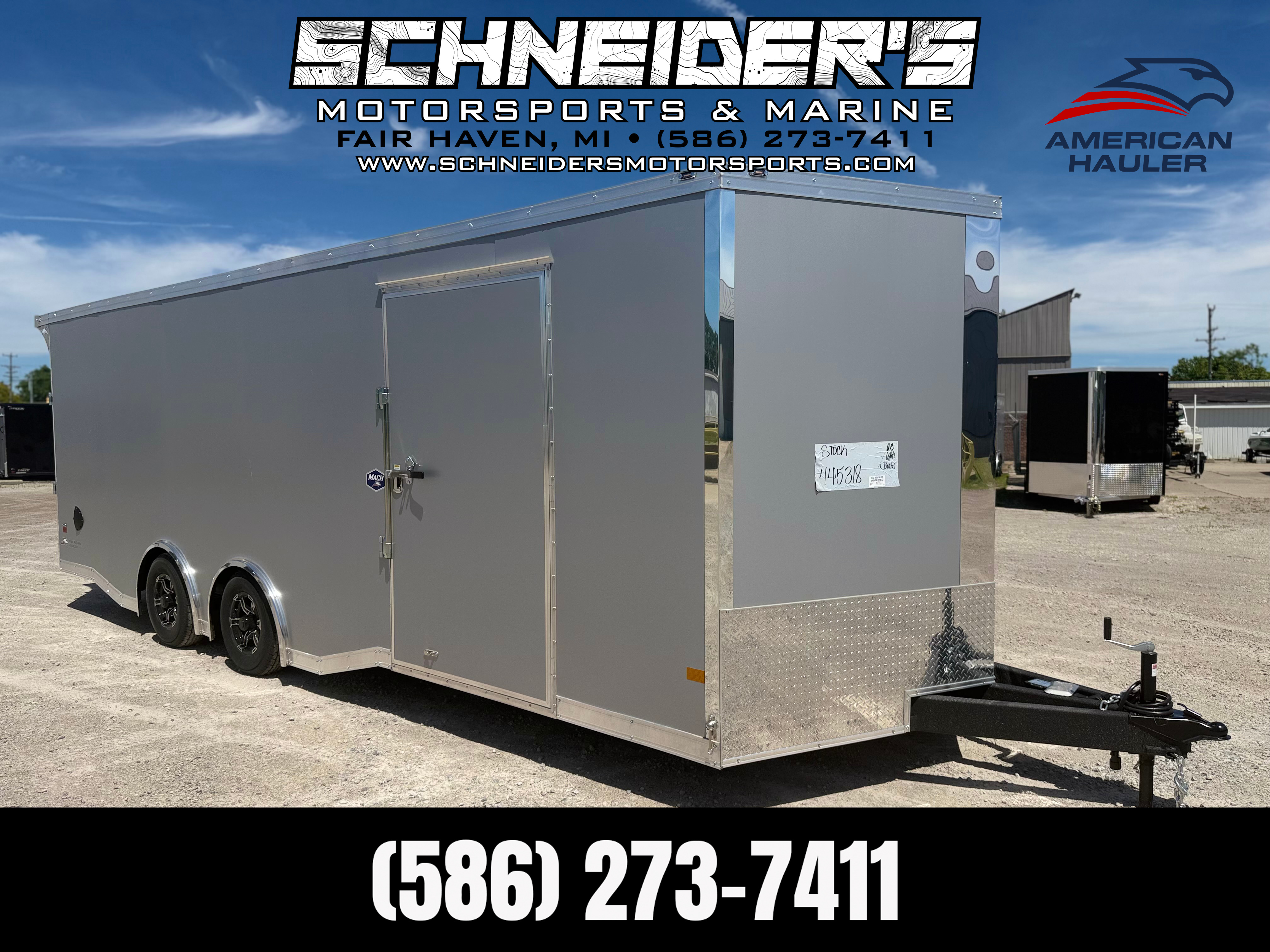 2026 American Hauler 8.5x24 Mach Pre-Packaged Enclosed Race Car Hauler Trail in fair haven MI