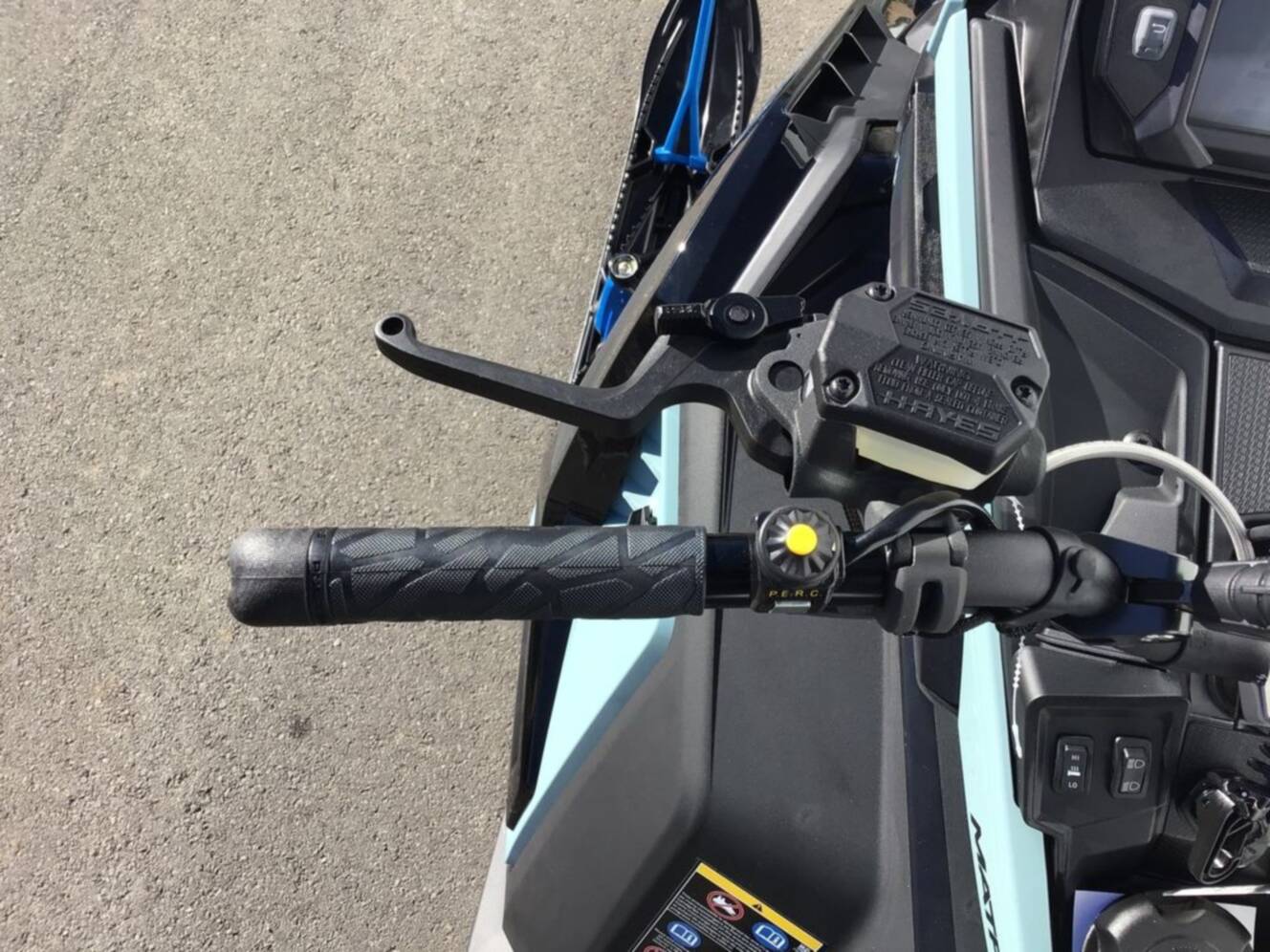 A photo of this 2026 Polaris® 850 PRO RMK 165 Hemlock Blue / Black / Velocity Blue