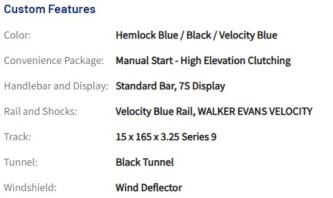 A photo of this 2026 Polaris® 850 PRO RMK 165 Hemlock Blue / Black / Velocity Blue