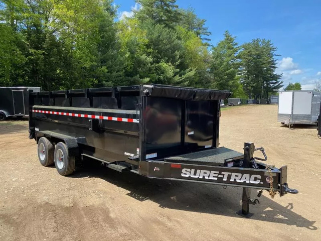 2025 SURE-TRAC 7X18 Powder Coated 22.5K Super Duty Dump Trailer W in Loudon, NH