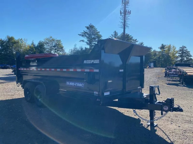 2026 SURE-TRAC 7X16 Powder Coated 14K Scissor Lift High Side Dump in Loudon, NH