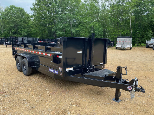 2026 SURE-TRAC 7X16 Powder Coated 14K Telescopic Dump Trailer W/R in Loudon, NH