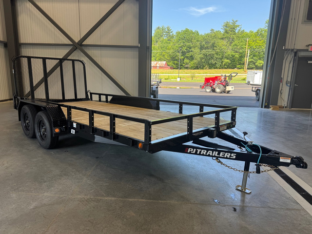 2027 PJ 7X16 Powder Coated 7K Landscape Trailer W/Readyrai in Loudon, NH