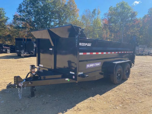 2026 SURE-TRAC 7X14 Powder Coated 14K Scissor Lift High Side Dump in Loudon, NH