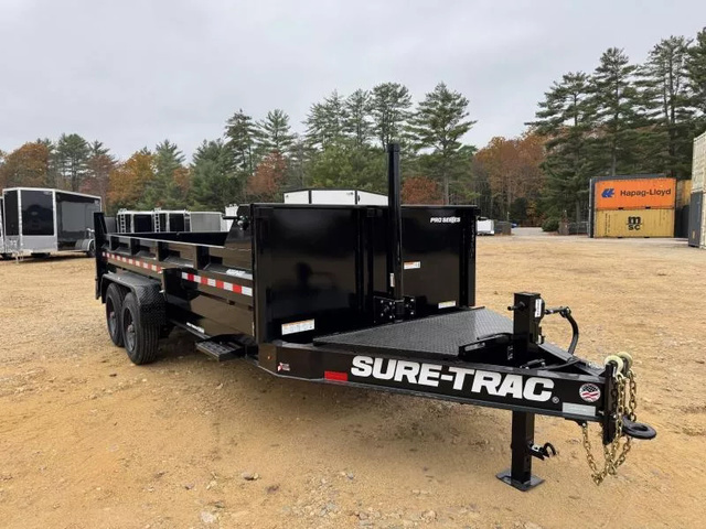 2026 SURE-TRAC 6X10 Powder Coated 10K Lowpro Dump Trailer W/36" H in Loudon, NH