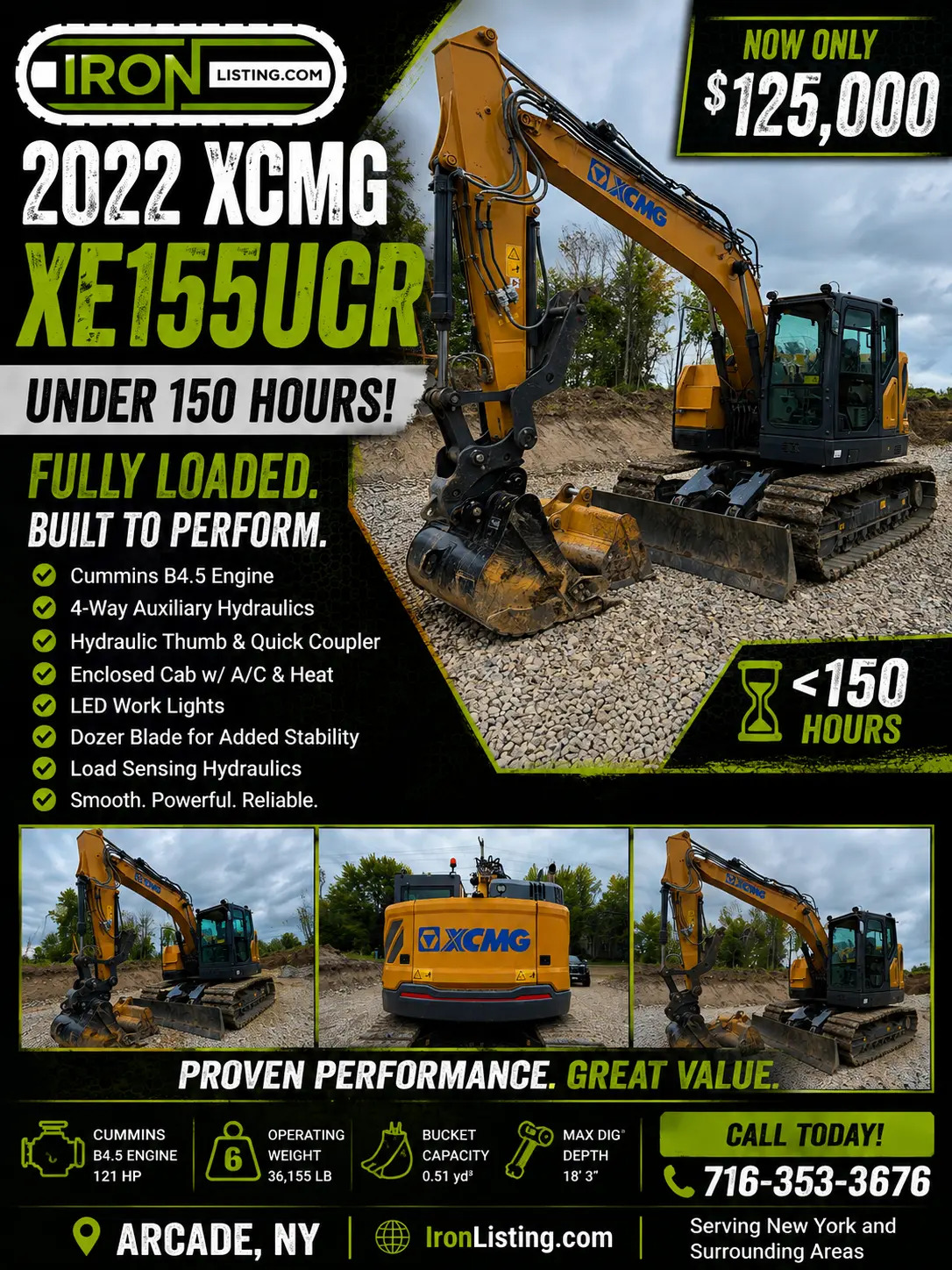 2022 XCMG XE155UCR in Shinglehouse, PA