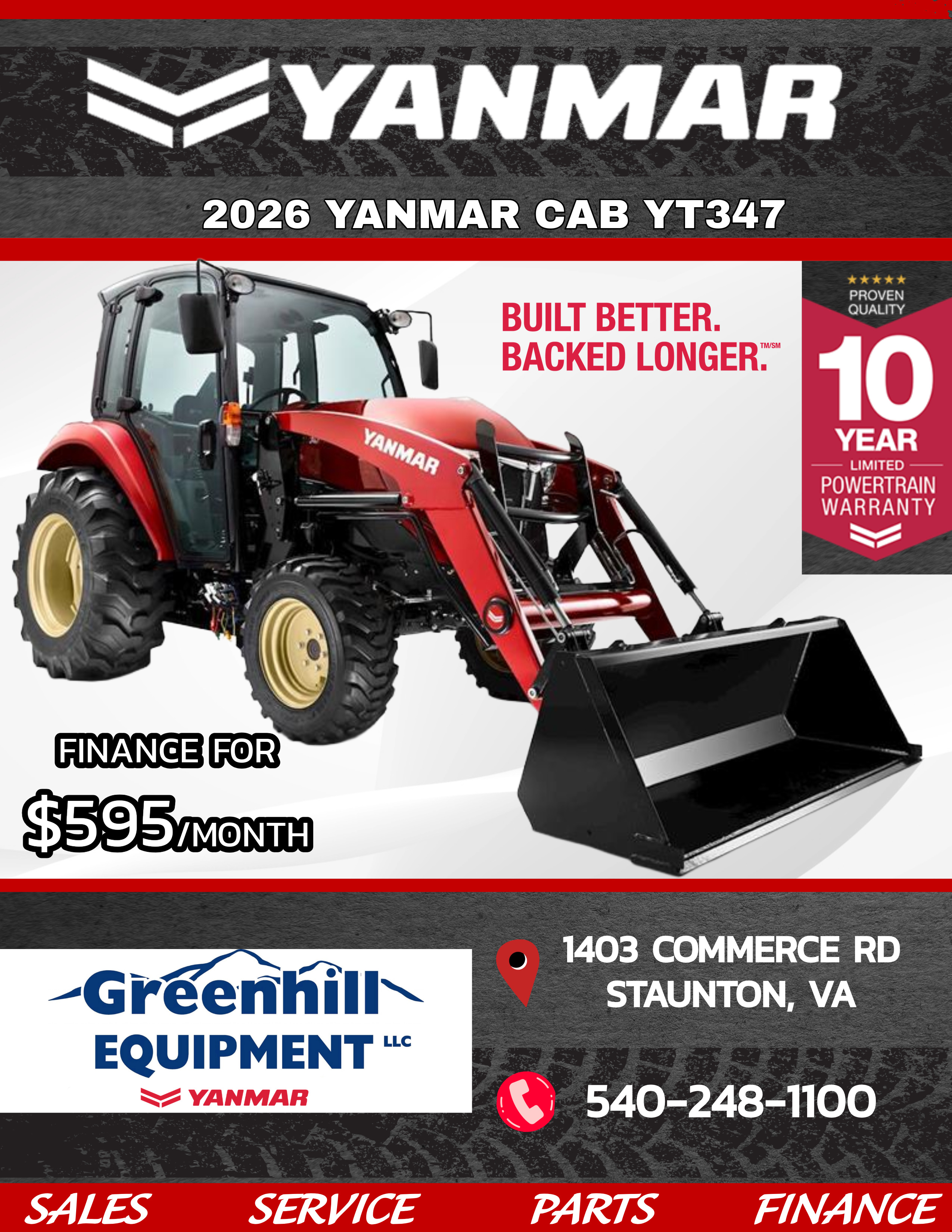 2026 Yanmar USA YT347 CAB, LOADER, TRACTOR in Staunton, VA