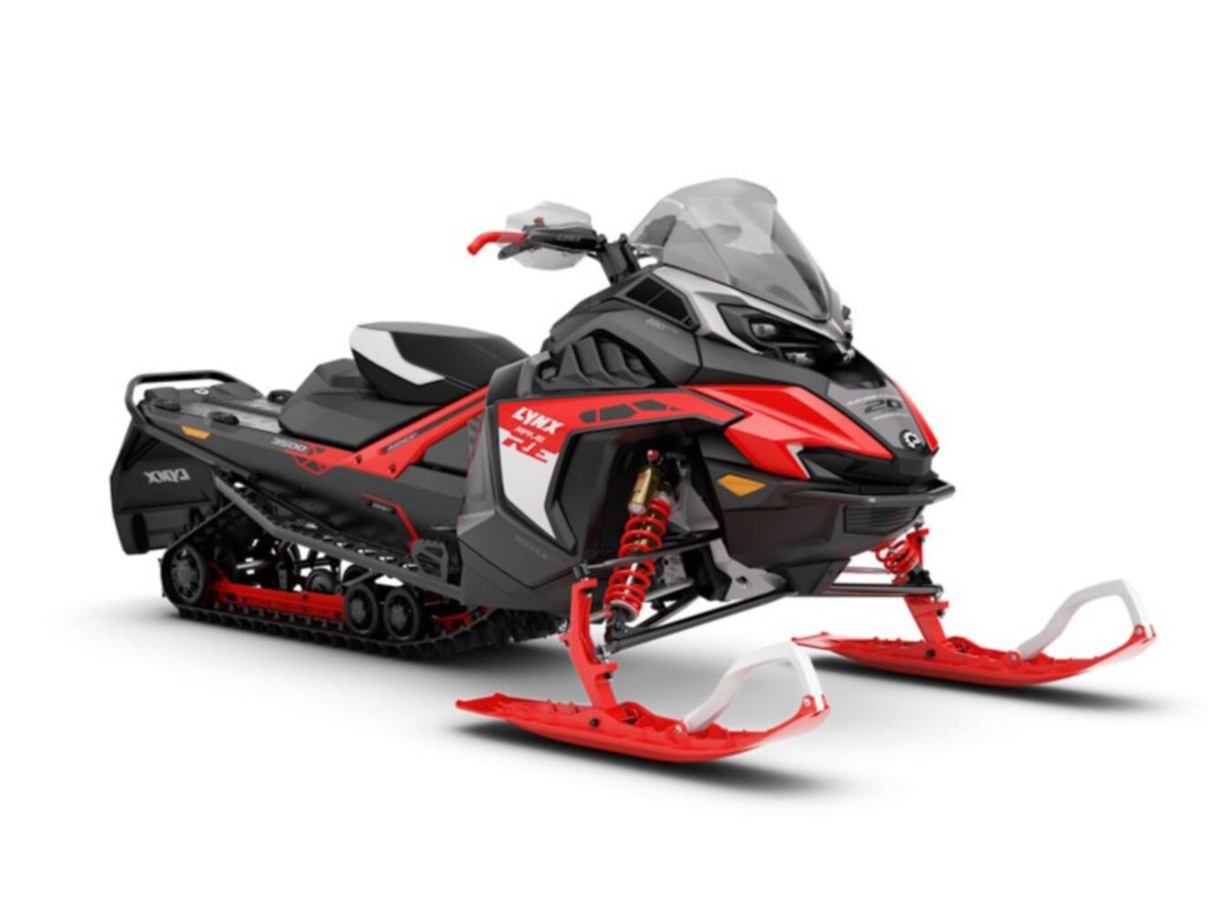 A photo of this 2027 Lynx® Rave RE 850 E-TEC® 3500 Electric w/manual_Red/Blk
