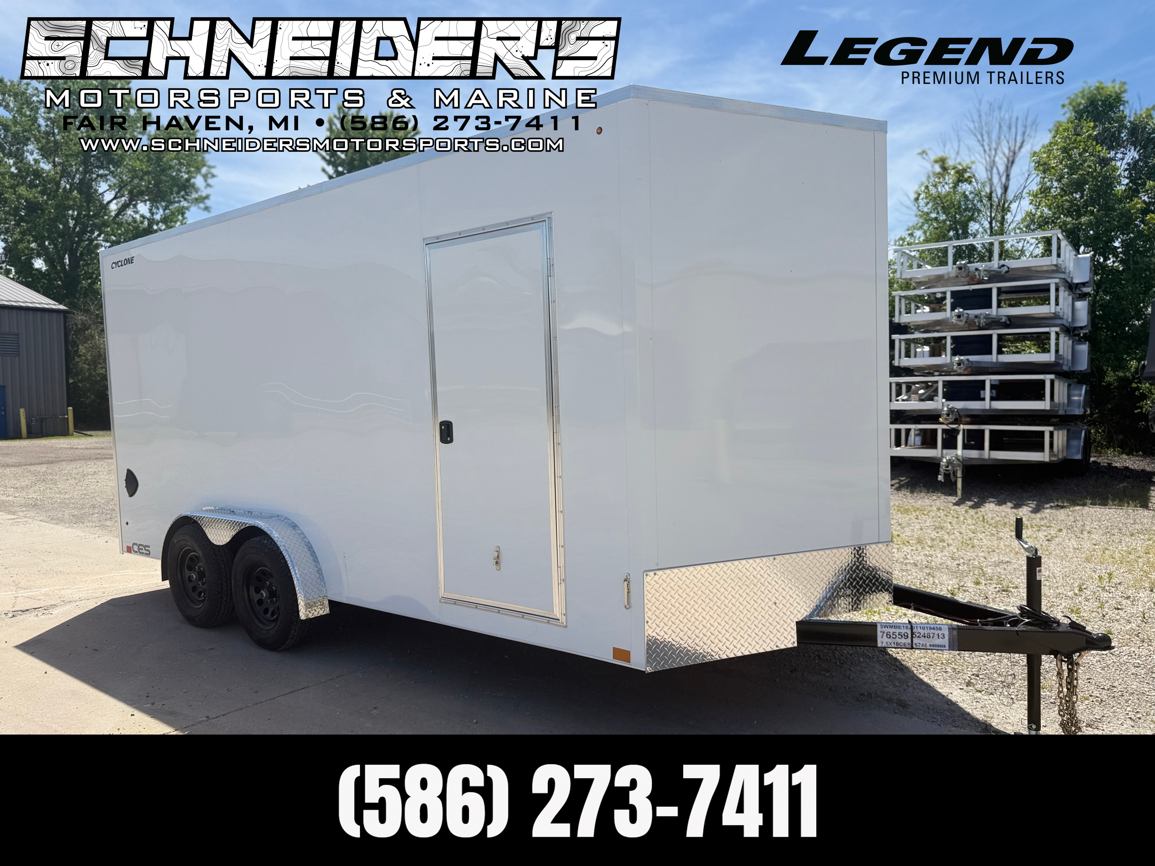2027 Legend 7.5x18 Cyclone Steel V-Nose Tandem Axle Enclosed Cargo  in fair haven MI
