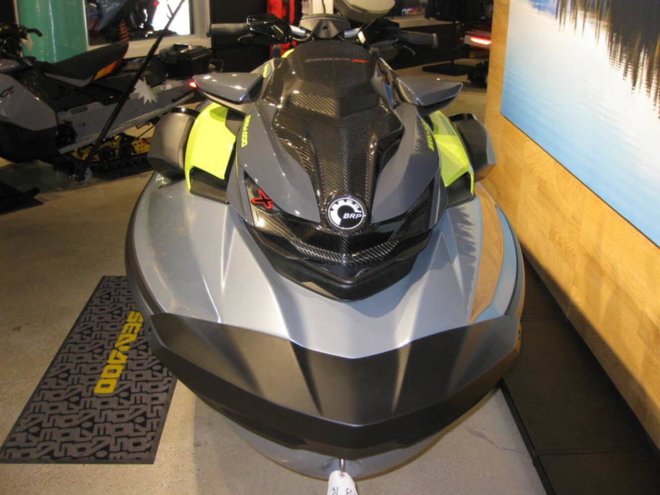 A photo of this 2025 Sea-Doo RXP-X 325 Tech, BRP Premium A, iBR Ice Metal / Manta