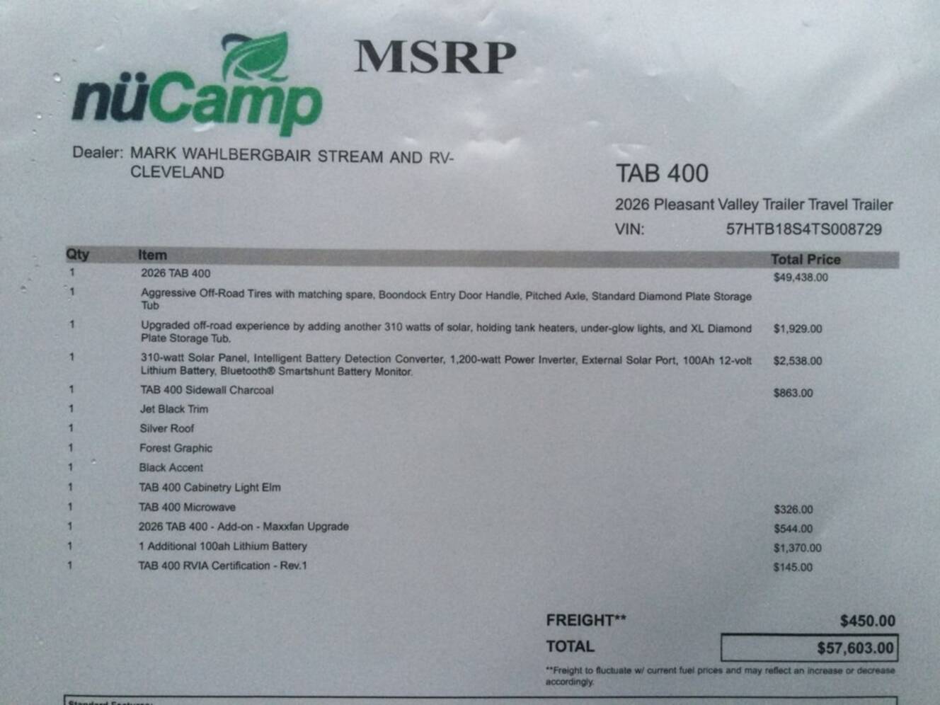 A photo of this 2026 Nucamp TAB 400 Black Canyon