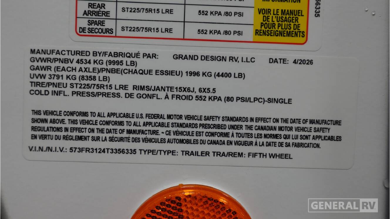 A photo of this 2026 Grand Design Reflection 150 Series 270BN