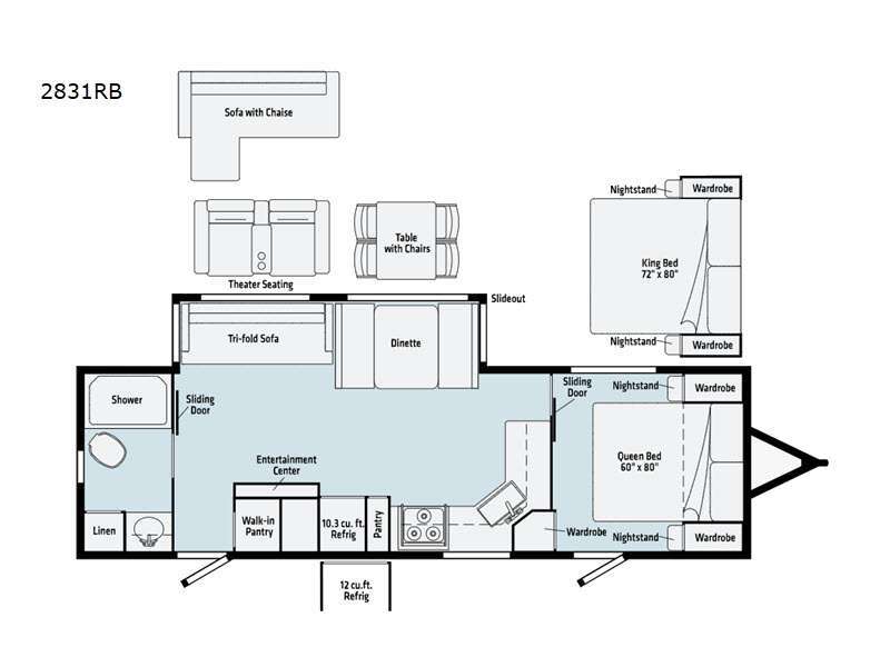 2021 Winnebago Industries Towables Voyage 2831RB in tea SD