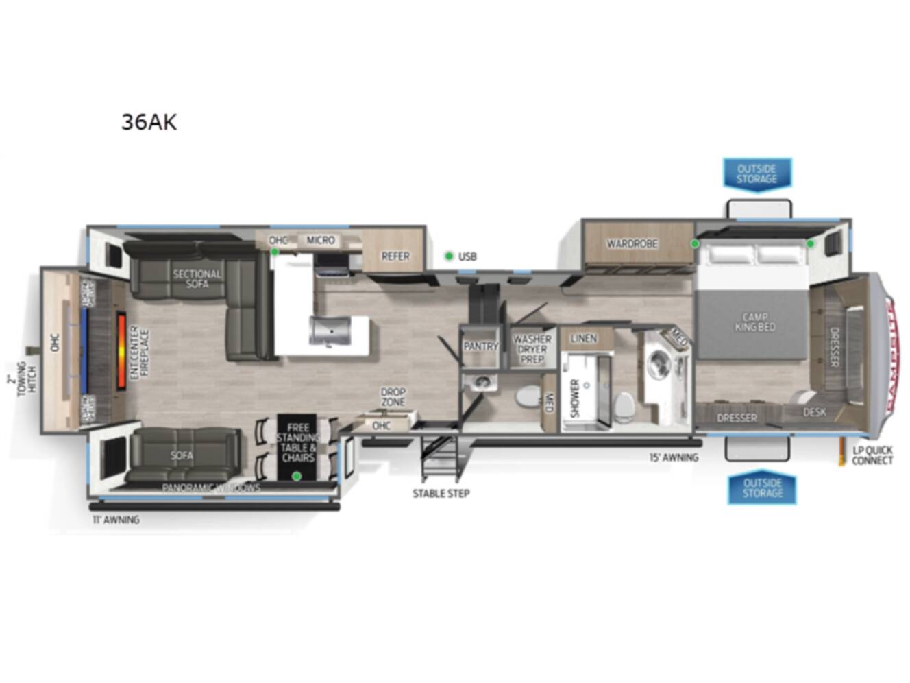 A photo of this 2026 Forest River Rv Campsite Elite 36AK