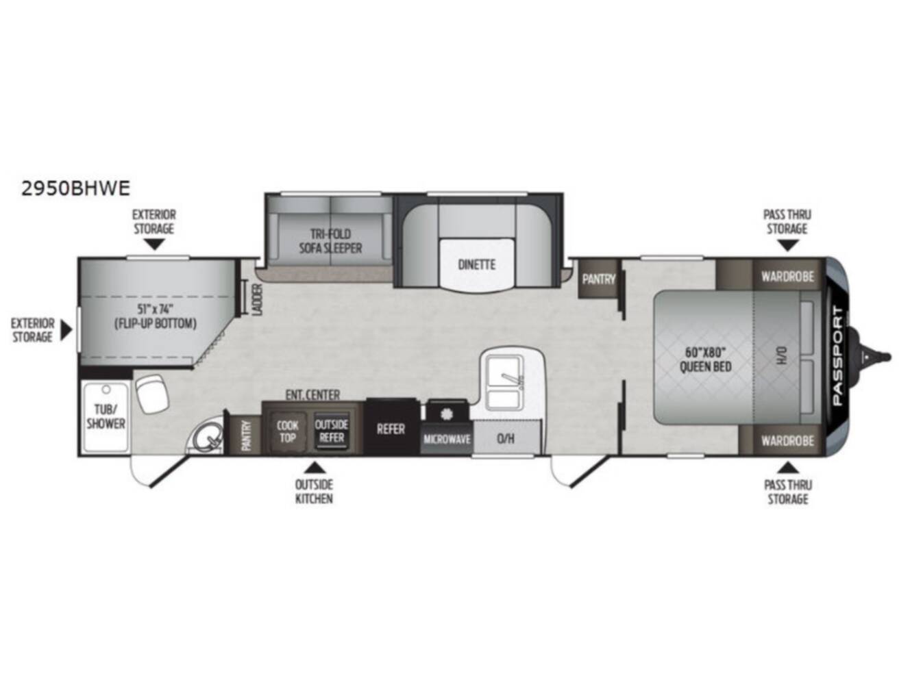 A photo of this 2019 Keystone Rv Passport 2950BH GT Series