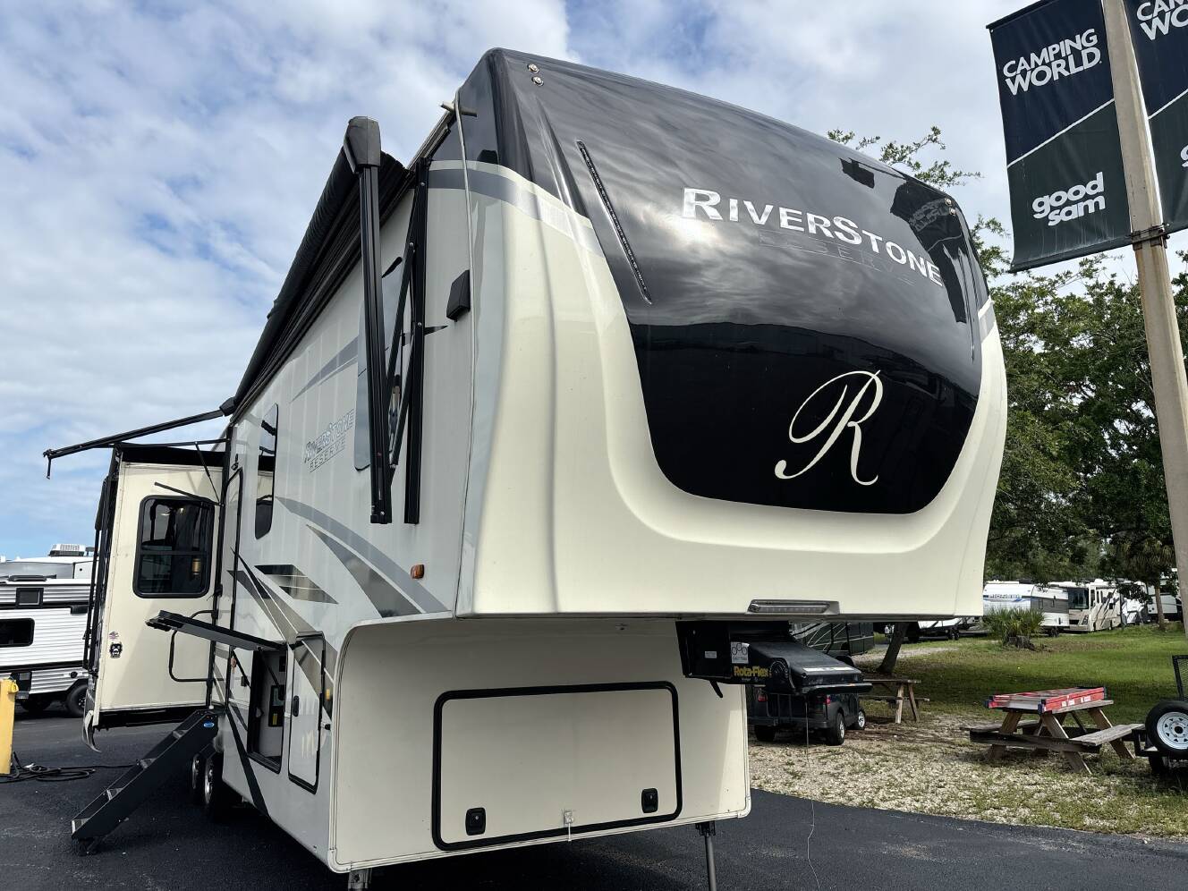 A photo of this 2021 Forest River RIVERSTONE RESERVE 3410PMK