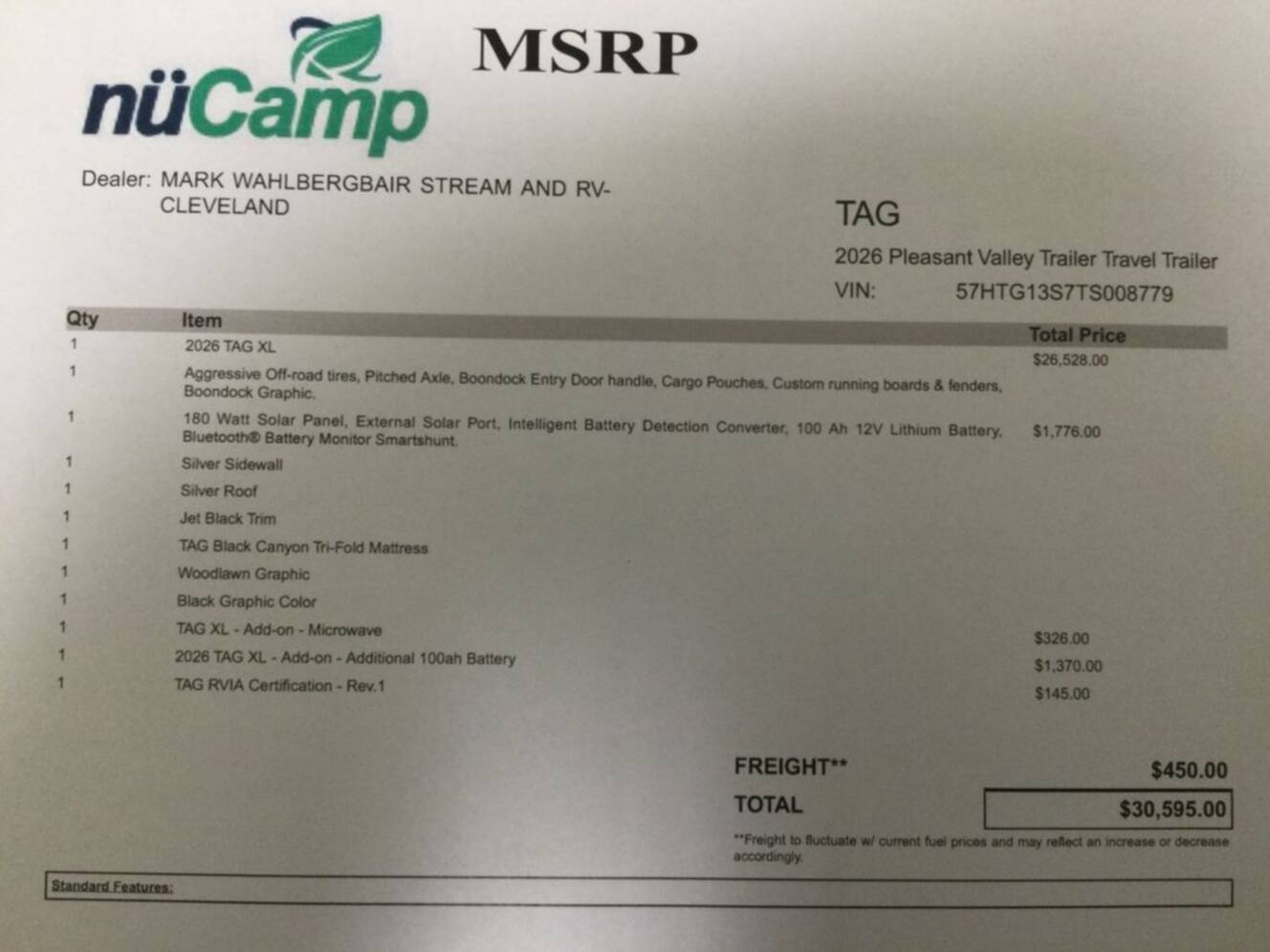 A photo of this 2026 Nucamp TAG XL