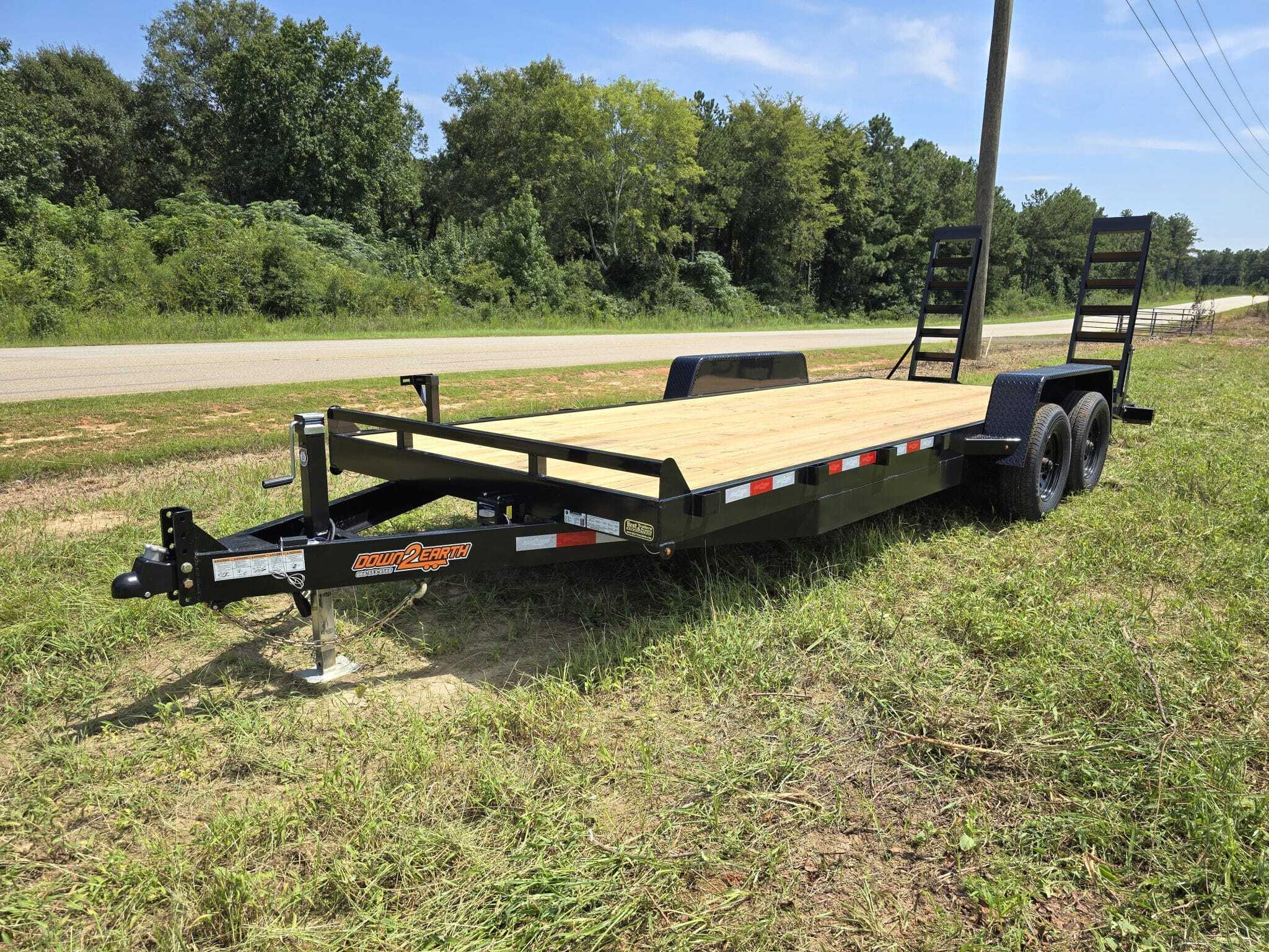 2026 Down 2 Earth Trailers 82x20 10k bobcat equipment trailer flat bed 2' dove in Byron, GA