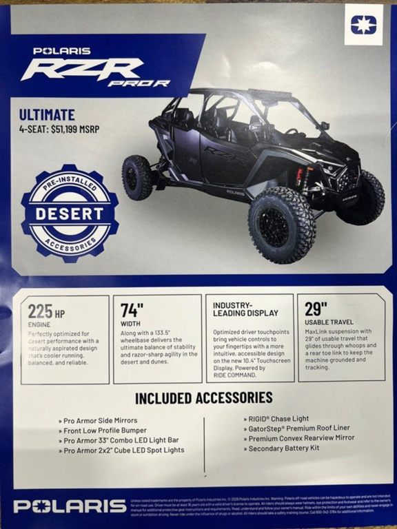 2026 Polaris RZR Pro R 4 Ultimate in apache junction AZ