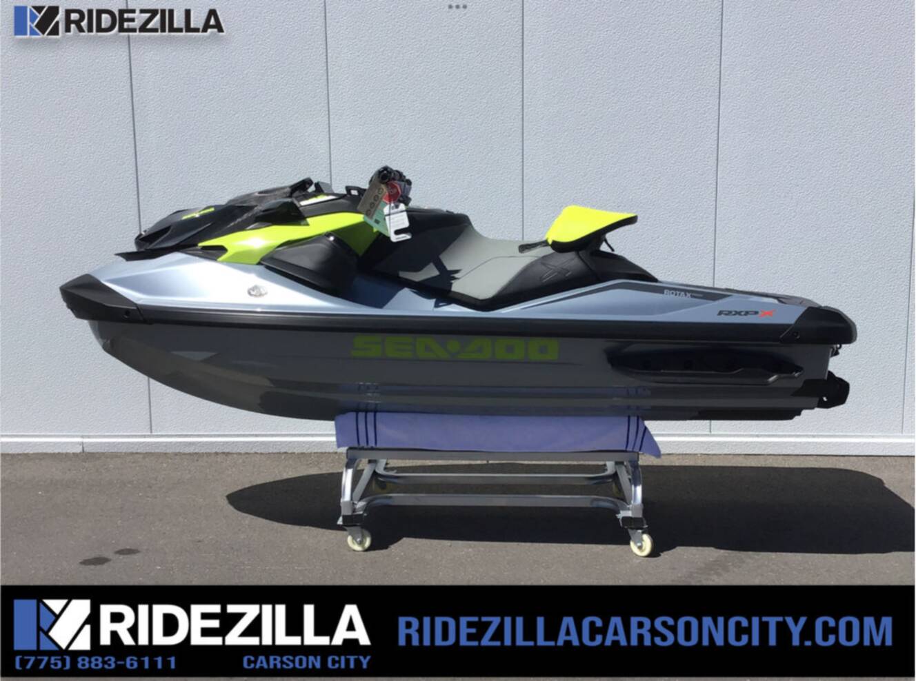A photo of this 2026 Sea-Doo RXP-X 325 Tech, BRP Premium A, iBR Ice Metal / Manta