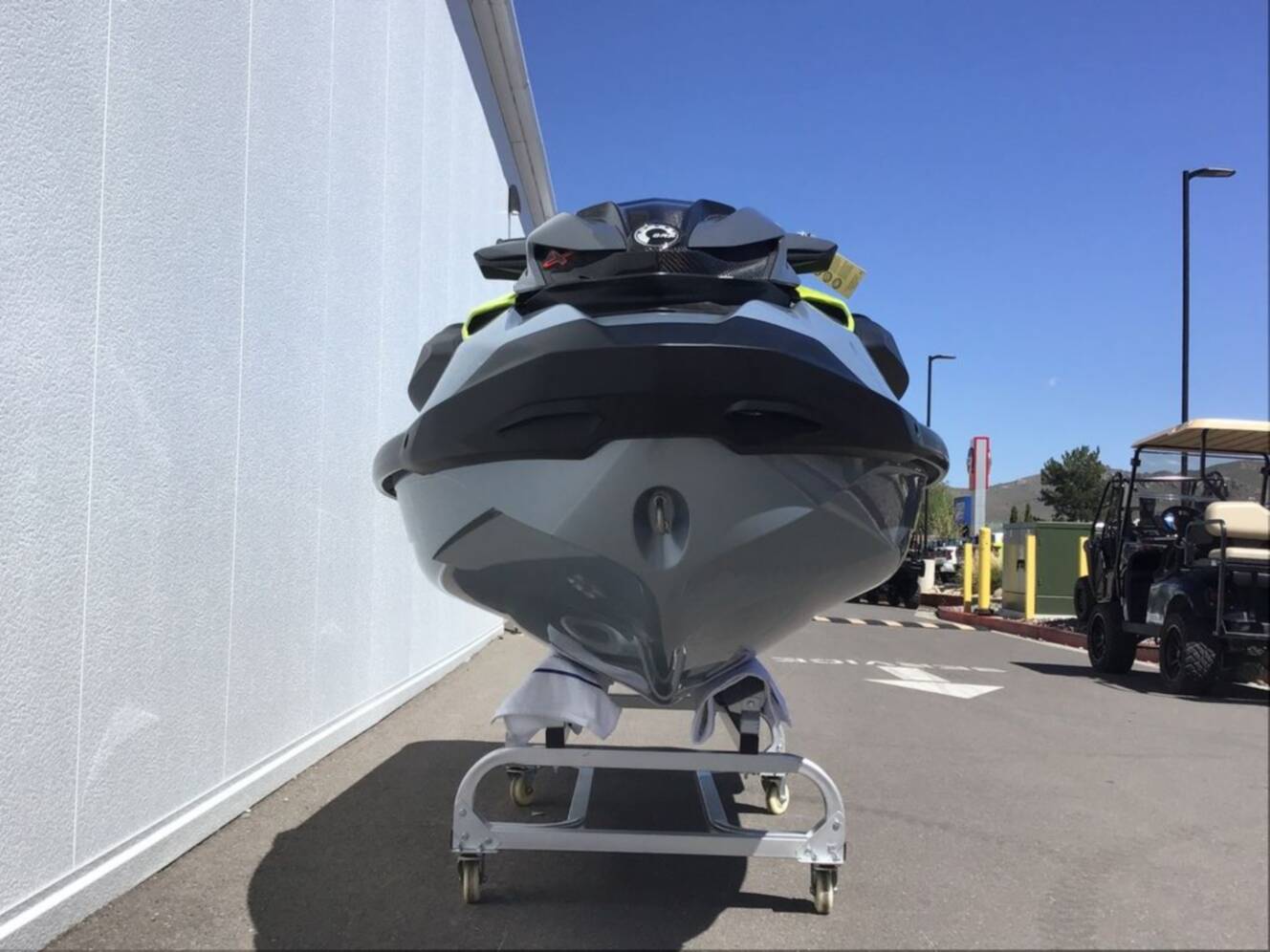 A photo of this 2026 Sea-Doo RXP-X 325 Tech, BRP Premium A, iBR Ice Metal / Manta