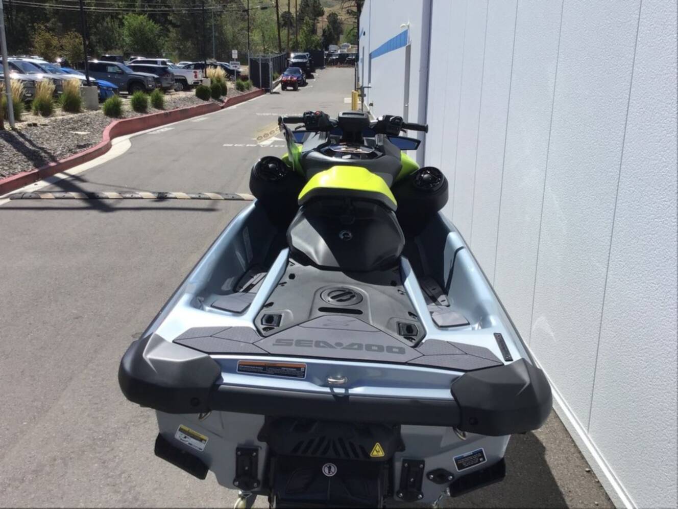 A photo of this 2026 Sea-Doo RXP-X 325 Tech, BRP Premium A, iBR Ice Metal / Manta
