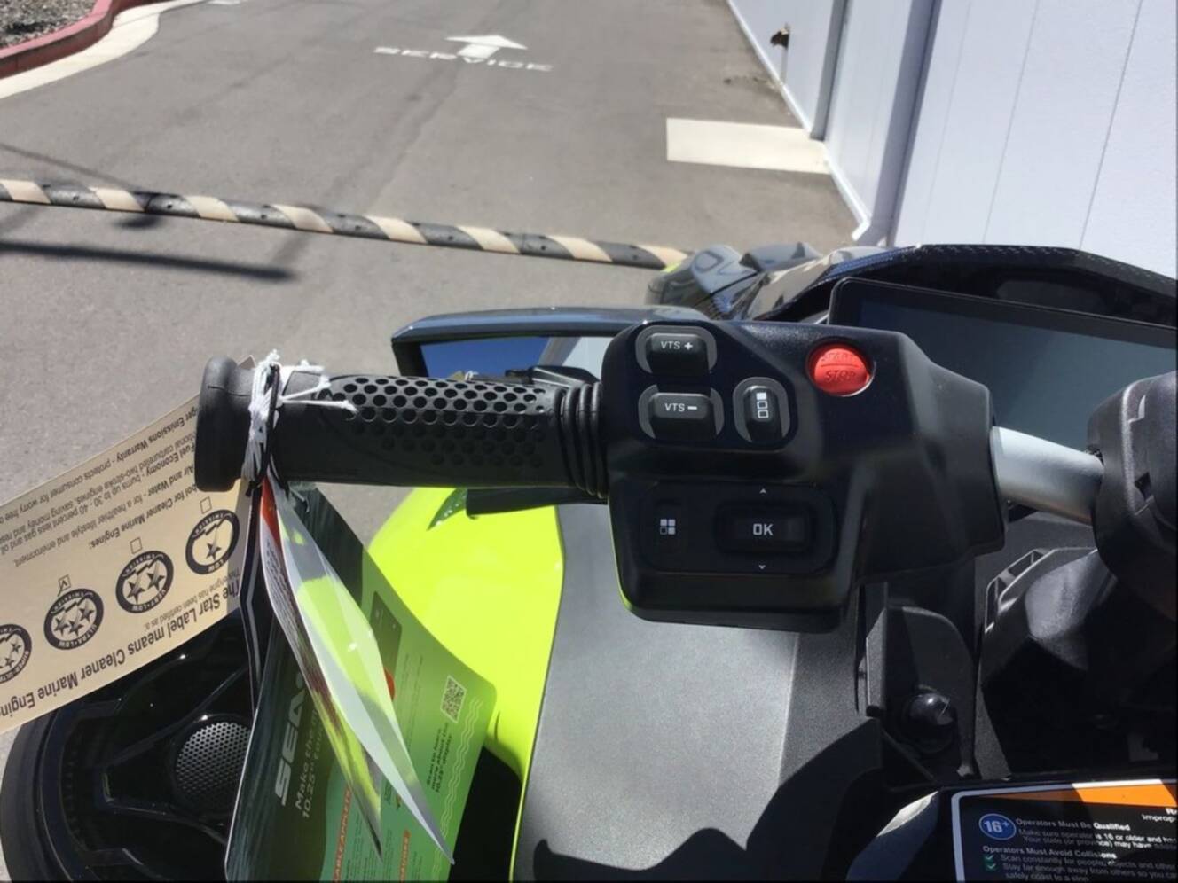 A photo of this 2026 Sea-Doo RXP-X 325 Tech, BRP Premium A, iBR Ice Metal / Manta