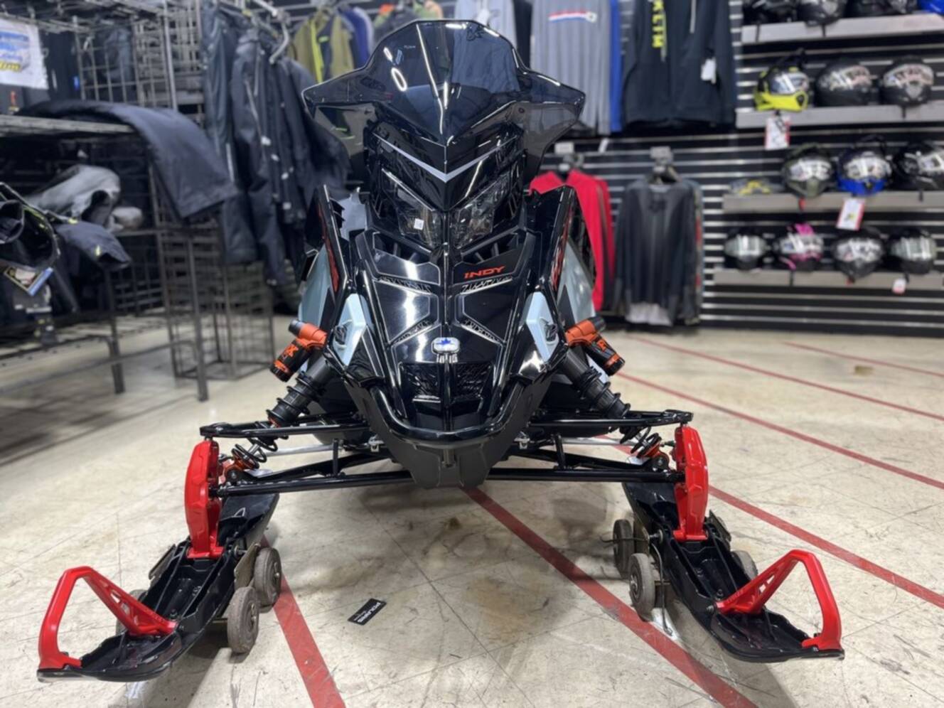 A photo of this 2026 Polaris® 850 INDY VR1 137 Dynamix Premium Frosted Silver Met / B