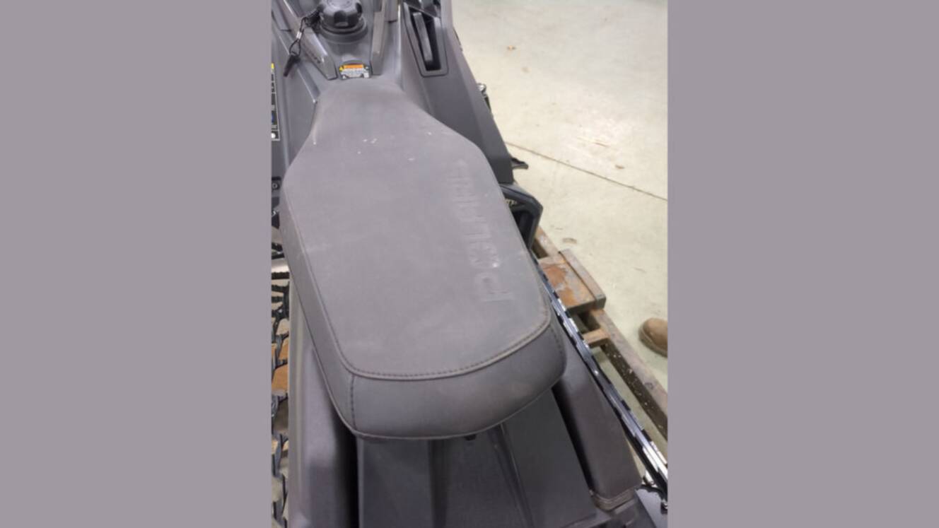 A photo of this 2025 Polaris® 650 Indy XCR 128 Storm Gray / Neon
