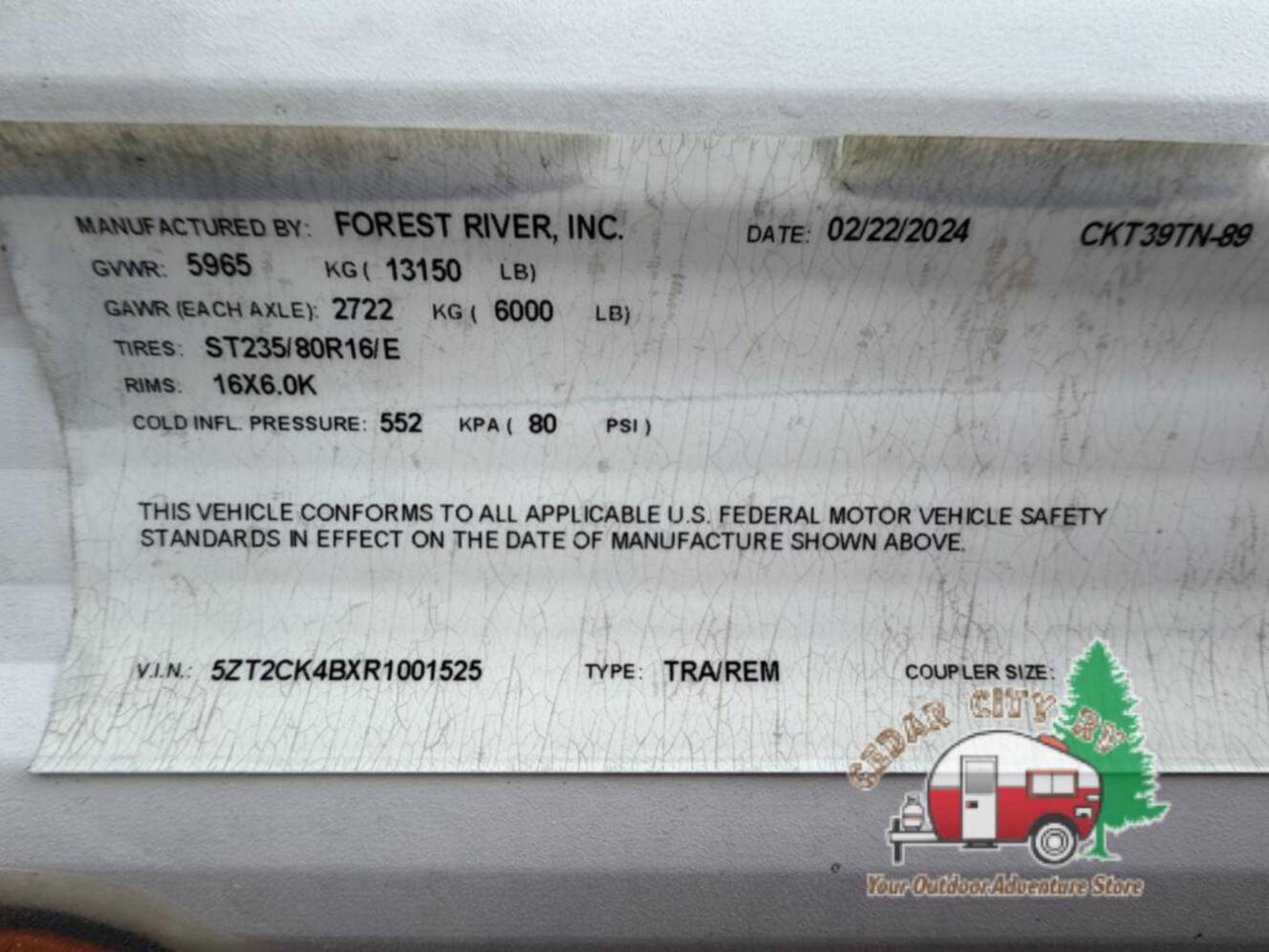A photo of this 2024 Forest River Rv Timberwolf 39TN